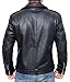 Decrum Mens Leather Motorcycle Jackets - Black Asymmetrical Leather Moto Jacket | [1100054] Black Ngan, L