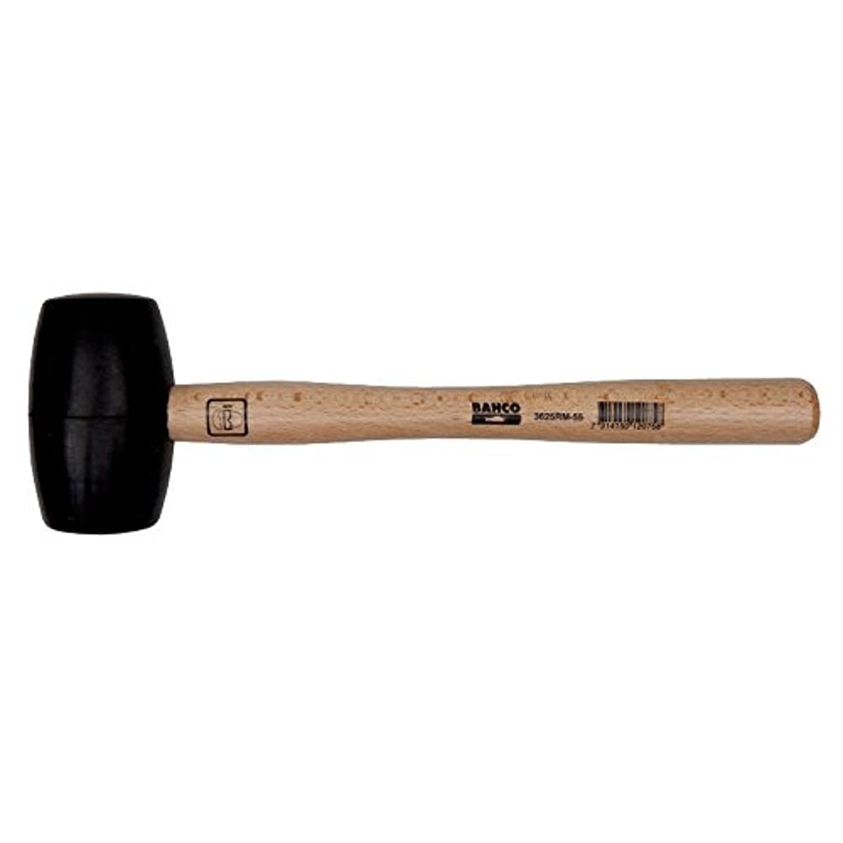 Bahco 3625RM-55 Rubber Mallet with Wooden Handle, Multi-Colour, 250 g 320 mm