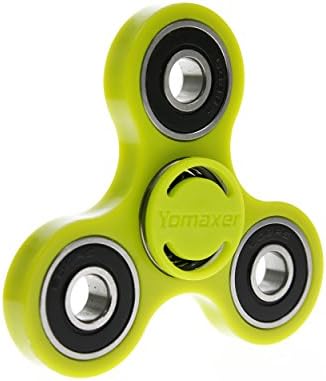 Yomaxer Fidget Spinner Tri-Hand Spinner 608 Hybrid Ceramic Bearing Nylon Solid Build Round Edge EDC Toy Good for ADHD ADD Autisms (Apple green)