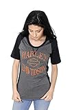 Harley-Davidson Womens Fast Luck B&S with Contrast Panels Half Sleeve (X-Large)