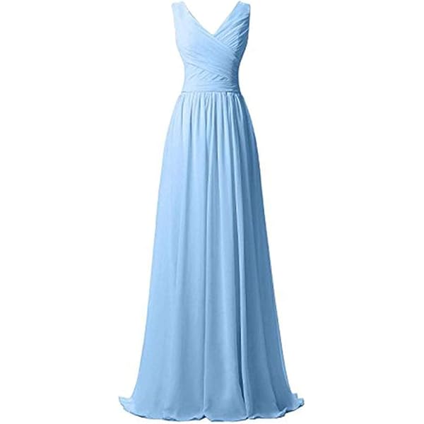 Amazon.com: Lorder Queen Women's Ombre Chiffon Bridesmaid Dress Gradient  Long Prom Gowns Size2 Blue : Clothing, Shoes & Jewelry