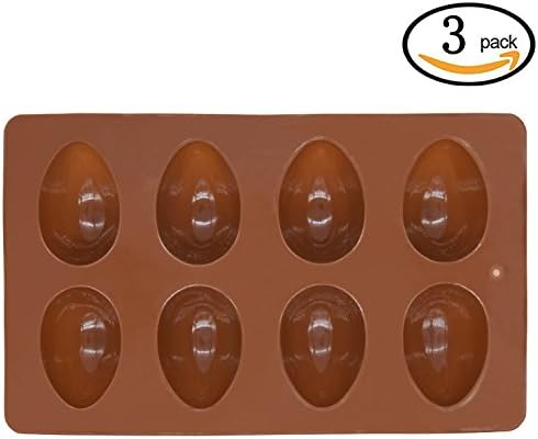 Richohome 8-Cavity Egg Shape Cake Mold Cake Pan Non-stick Silicone Baking Pan for Soap, Chocolate, Cookies, Cheesecake, Jelly, Muffin, Bread, and More