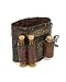 Largemouth Unisex Faux Leather Steampunk Wristband Cuff with Vials Brown (One Size)