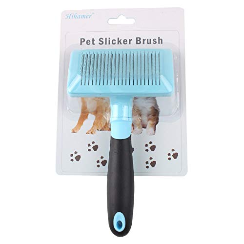 Hihamer Self Cleaning Pet Slicker Brushes Tools,Comb to Removes Mats Tangles with Loose Hair for Dog and Cat