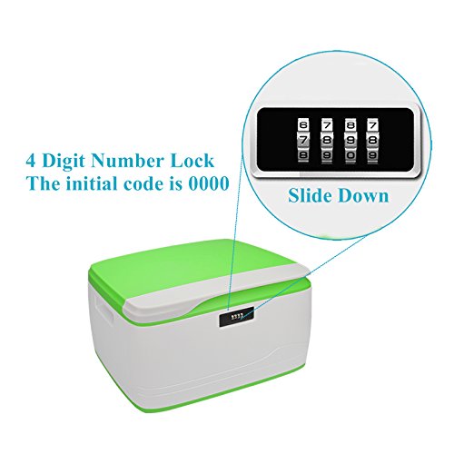 heneng Locking Combination Medicine Box Child Proof Storage Container, Size 17.5 x 10.4 x 9.6 Inch, 34-Quart/32L Need Assembled