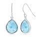 Larimar Earrings - Dangle Teardrop Blue & Silver - Women's Gemstone Pear Earrings