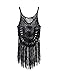 CXINS Women's Crochet Cover Ups Hollow Out Bikini Swimsuit Bathing Suit Cover Up for Pool Swimwear Tassel Beach Dress Size S Black