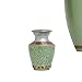 Funeral Urn by Liliane- Keepsake Cremation Urn for Human Ashes - Hand Made in Brass, Hand Enameled and Hand Engraved - Fits a Small Amount of Cremated Remains- Display Keepsake Burial Urn- Azure Green