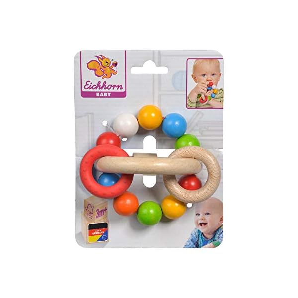 Eichhorn 100017040 - Baby 3D Greifling, 9,5x9cm, FSC 100% Zertifiziertes Buchenholz Bunt – Bild 4