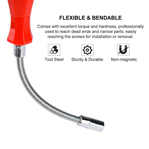 TOOLTOO Manual Flexible Extension Drill Bit Holder for Screwdriver Quick Release Spring Screwdriver Extension Rod with Handle - Thumbnail 2