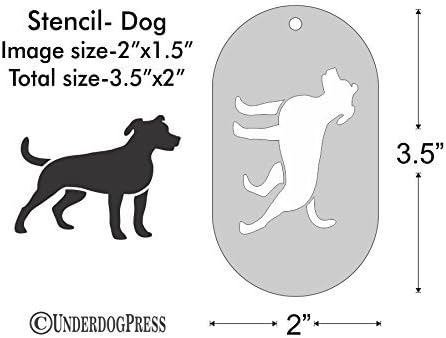 Stencil- Dog, 2x1.5 Inch Image on 3.5x2 Border, Size 1