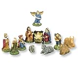 Dollhouse Miniature 12 Piece 3/4 Inch Tall Hand Painted Nativity Set