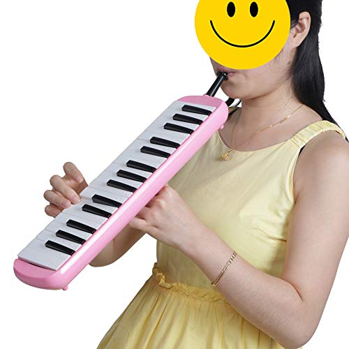 Soogo Melodica with Mouthpiece & Hose & Bag for Children 32-37 Keys (32-Key Pink) - Thumbnail 5