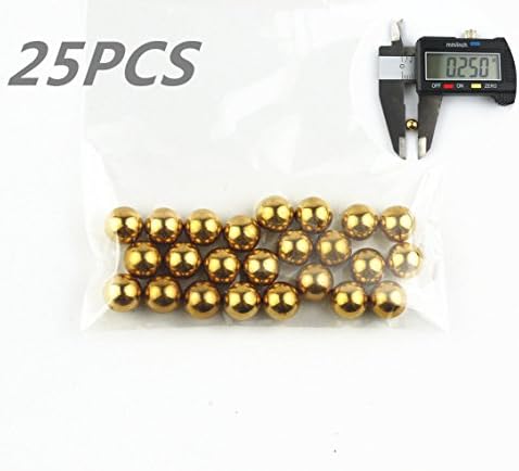 lieomo 1/4" Precision Solid Brass Bearing Balls 25Pcs