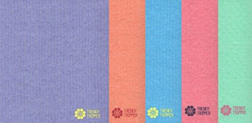 Trendy Tripper Swedish Dishcloths, Reusable Set of 5 Mixed Solid Colors (Five)