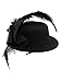 Mini Top Hat Fascinator Hair Clip Bow Feather Pearl Dancers Burlesque Showgirl Black