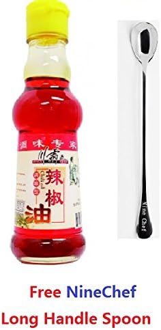 Spicy King (Chuan Ba Wang) Chili Oil 150ml (Pack of 4) + One NineChef Spoon