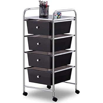Amazon Com Urban Shop 5 Drawer Rolling Storage Cart Black