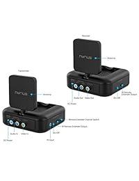 nyrius 5,8 GHz 4 canales transmisor y receptor inalámbrico de vídeo y audio remitente con extensor del mando a distancia por infrarrojos para el streaming de cable, satélite, DVD to TV de forma inalámbrica (ny gs10)