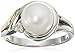 Amazon Essentials Sterling Silver and 14k Yellow Gold 8mm Freshwater Cultured Pearl and Diamond-Accent Ring, Size 7, (previously Amazon Collection)
