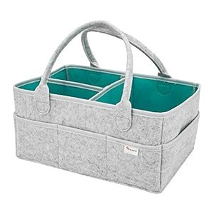 Celesto Baby Diaper Caddy Organizer – Nursery Storage Bin – Car Organizer for Diapers – Changing Table Organizer Basket…