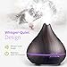 Homasy 400ml Wood Grain Essential Oil Diffuser, Ultrasonic Aroma Cool Mist Diffuser, 7-Color 15 Night Modes, Waterless Auto-Off for Office Room