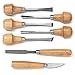 Wood Carving Tool Set 17 Pcs with Apron & Whittling Knife. Gouge Chisels, Strong Comfortable Wood Sculpting Grips, Whet Stone and Mallet, Beginner Woodwork Tools with Canvas roll-up Bag & Info Flyer.