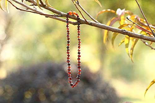 Raw Baltic Amber Teething Necklace for Babies - (Cognac) Anti-Flammatory, Drooling. Relief Teething Pain. Free Baby Teether Toy, Best Shower Gift for Your Baby, Boys & Girls On Christmas…