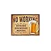 Funny Wall Signs for Home & Kitchen, 'No Working During Drinking Hours' Vintage Tin Signs, Funny Vintage Kitchen Signs, Retro Signs for Man Cave, Beer Novelty Signs, Funny Door Signs About Beer