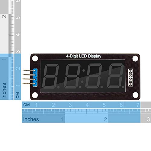 diymore 5 Packs TM1637 0.56" Red LED Display Digital Tube Decimal 7-Segment 4-Digit Clock Double Dots Module Serial Driver Board for Arduino DIY Kits (Red)
