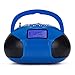 Mini Stereo Speaker, Portable Radio Alarm Clock MP3 System with Powerful Bluetooth Speaker- FM Alarm Clock Radio with Card Reader, USB and AUX in (Micro USB) Speakers Blue (SE20)