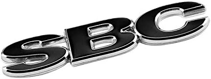 UrMarketOutlet SBC Black/Chrome Aluminum Alloy Auto Trunk Door Fender Bumper Badge Decal Emblem Adhesive Tape Sticker