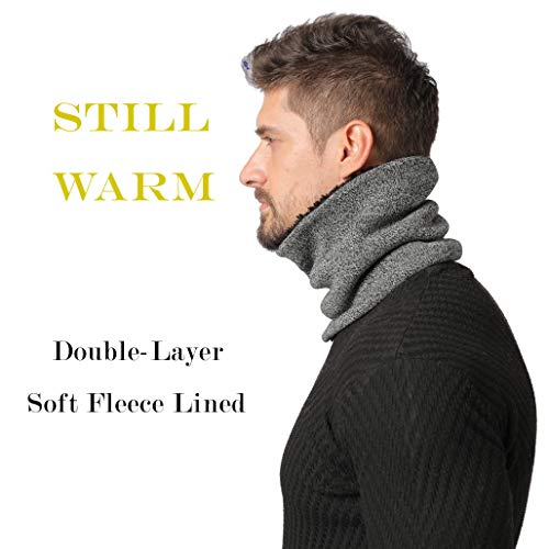 NovForth Winter Neck Warmer Fleece Lined Infinity Scarf Thicken Skiing Scarf - Thumbnail 2