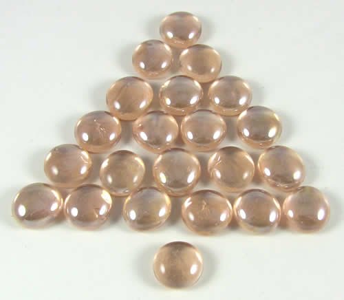 Peachy Pink 17-19mm Glass Bead Tokens (22)