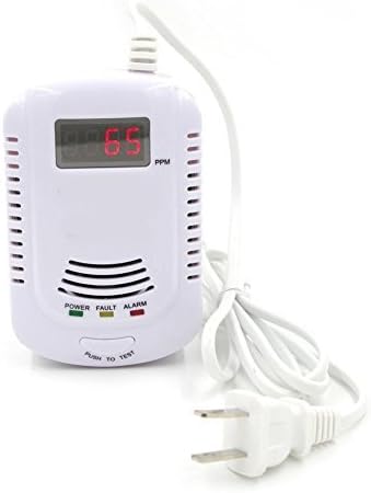 ARIKON Plug-In Combustible Gas Detector Alarm Sensor with Voice Warning,Digital Display and 9-Volt Battery Backup by ARIKON