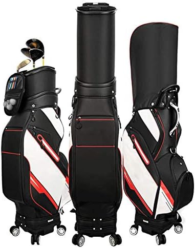 ゴルフバッグ 軽量の完全防水伸縮式標準puゴルフバッグ 耐雨性カバー付きの耐久性のある耐摩耗性ユニバーサル4輪航空バッグ 訳ありセール 格安