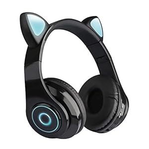 Kattenoortelefoon, Bluetooth koptelefoon Draadloos met LED verlichting, Gaming headset voor iPhone, iPad, smartphones…