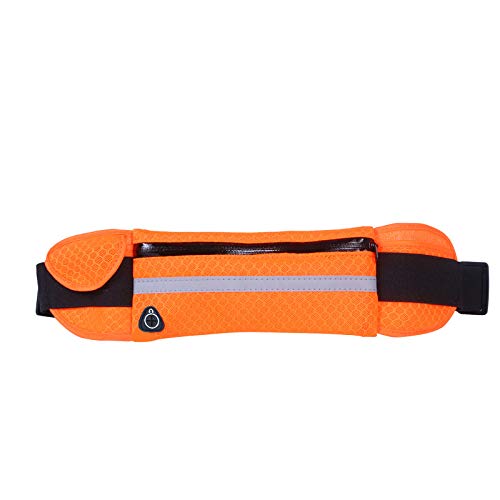 Ocamo Fashion Outdoor Running Belt Waist Pack Bag Waterproof Mobile Phone Holder Sports Running Belts Workout Fitness Holder Pouch Breathable Orange