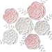 3D Paper Flower Decorations, Handcrafted Paper Flowers ( Pink, White, Set of 6 ) for Wedding Backdrop, Bridal Shower, Wedding Centerpieces, Nursery Wall Decor
