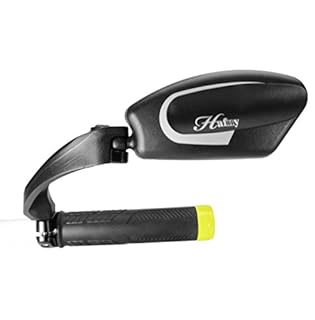 Best Bike Mirror; Hafny Handlebar Bike Mirror, Stainless Steel Mirror (Black Left Side)