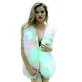 SZTOPFOCUS Light Up Glow Faux Fur Vest Sparking Rainbow LED Costume Waistcoat (L)