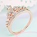 Similanka Women's Crown Tiara Rings Exquisite 18K Rose Gold Plated Princess Tiny CZ Diamond Accented Promise Rings for Her Size 5-10 (Rose Gold, 7)