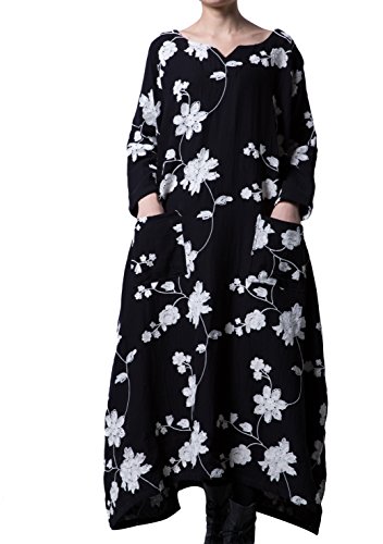 Mordenmiss women s spring embroidered plus size maxi dr…