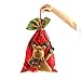 Angela&Alex Santa Sacks, 3 Pack Large Christmas 3D Fabric Gift Bags Burlap Toys Bags Drawstring 22 x 13.5 Inch Christmas Toys Holder White Snowmen Reindeer Embroidered Bag for Party Favors