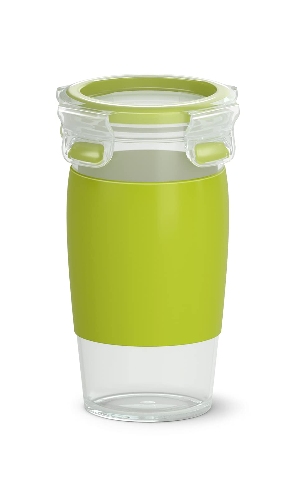 Emsa Clip&Go N1071500 Smoothie Mug, Plastic, Transparent/Light Green, 0.45 L