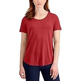 JM Collection Scoop Neck T-Shirt Cherry Flame L
