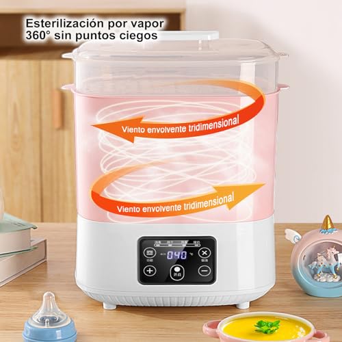 3 in 1 Esterilizador de Vapor de Biberones, │Esterilización, Secado y Comida Caliente│ Calentador de Biberones, Esterilizador con Funciones de Descongelar, Esterilizar, Secar y Calentar Biberones