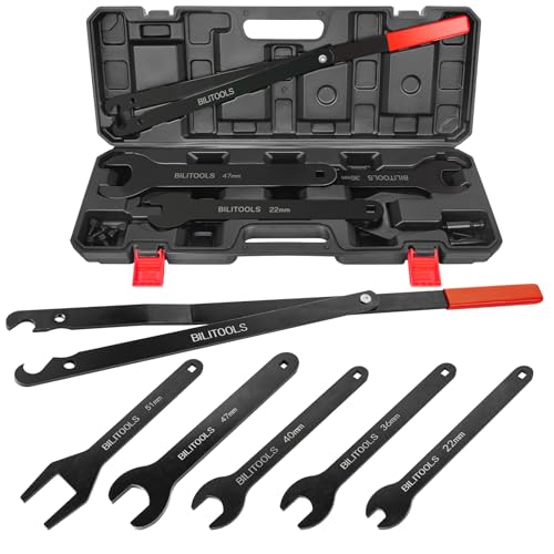 BILITOOLS Fan Clutch Removal Tool Kit, Fan Clutch Wrench Set 22 36 40 47 51 MM with Pulley Holder
