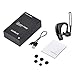 AUXBLUE Bluetooth Headset Wireless Handsfree Earpiece Headphone Active Noise Cancelling Double Digital MIC Cell Phone Trucker Business Office (Black) (MIC-Out)