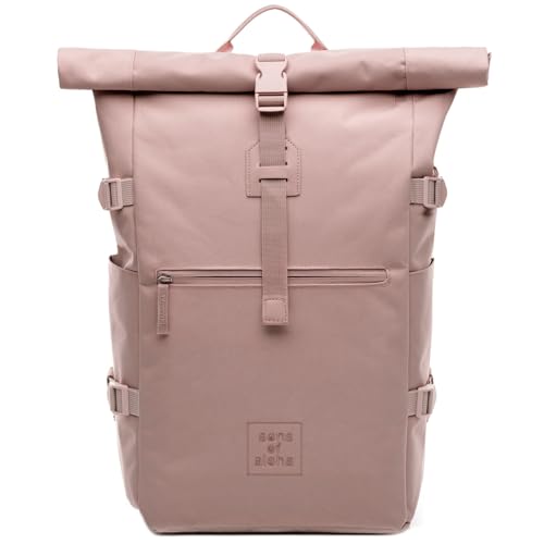 SONS OF ALOHA Rucksack Kane Roll-Top Kurierrucksack XL groß - PET recycelt, wasserabweisend - Wander-Rucksack Laptop-Fach 15 Zoll Rose
